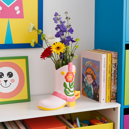 Vase botte cowboy colorée – La déco qui a du panache