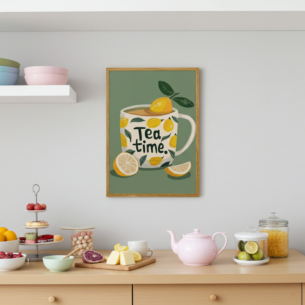 Affiche “Tea Time” – L’heure du citron chic