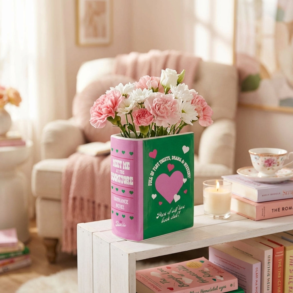 Vase Livre “Meet Me at the Bookstore” – Déco Fun & Romantique