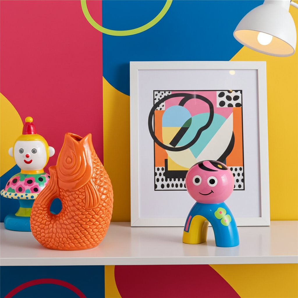 Vase poisson orange - Déco Vintage