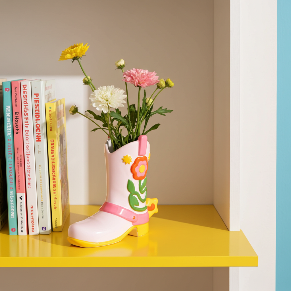 Vase botte cowboy colorée – La déco qui a du panache