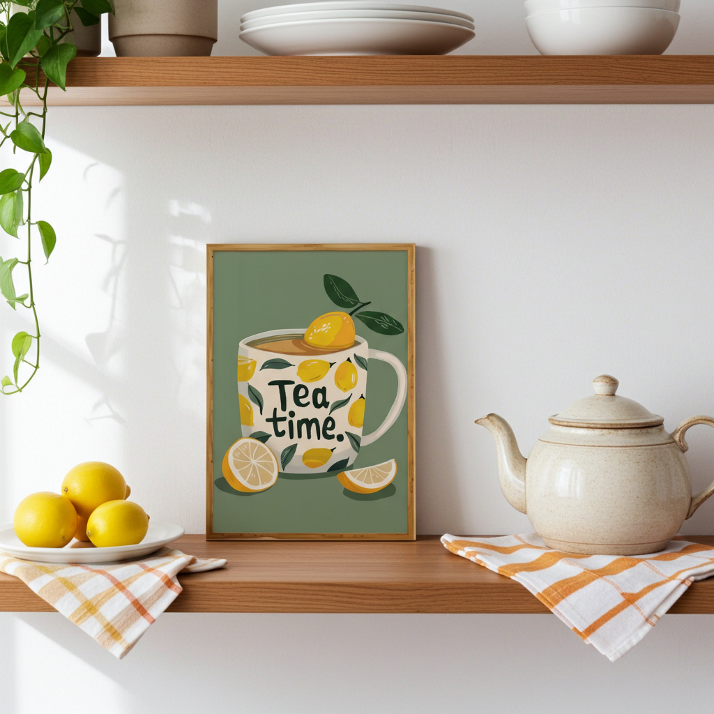 Affiche “Tea Time” – L’heure du citron chic