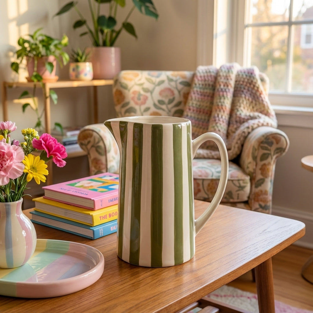 Carafe rayée kaki – Le pichet qui fait la belle rayure