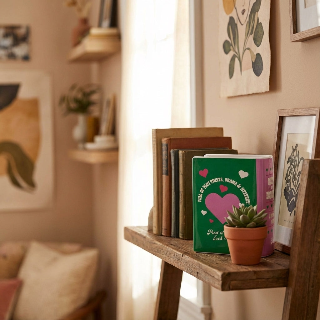 Vase Livre “Meet Me at the Bookstore” – Déco Fun & Romantique