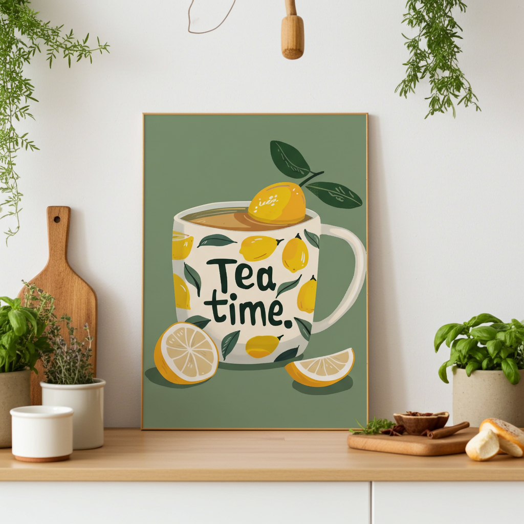 Affiche “Tea Time” – L’heure du citron chic