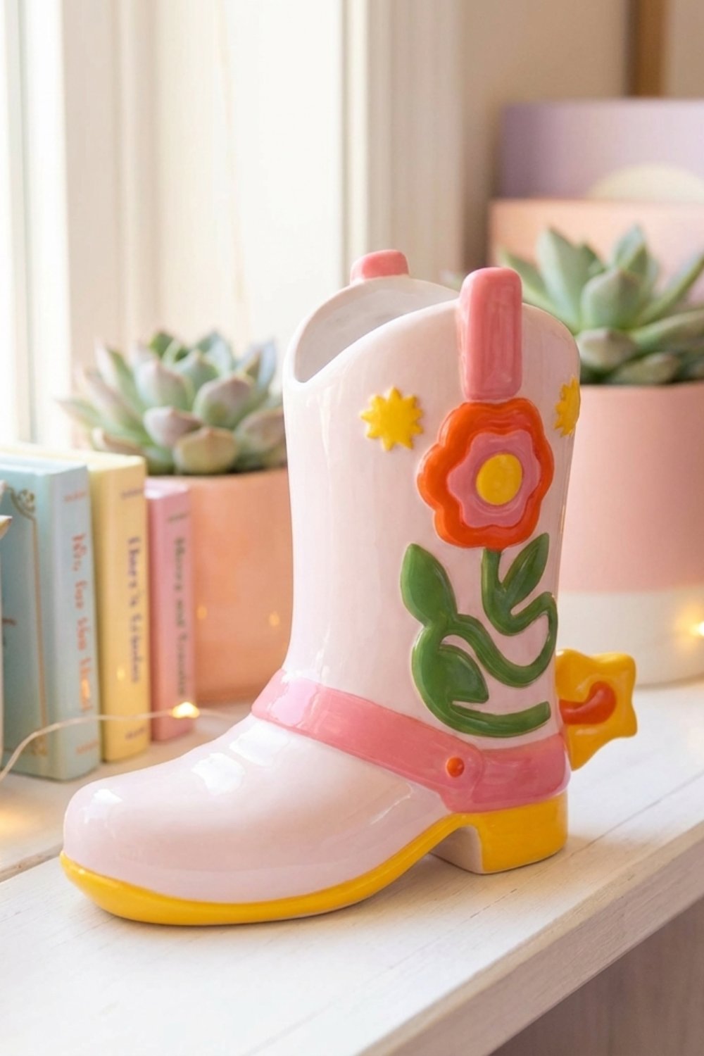 Vase botte cowboy colorée – La déco qui a du panache