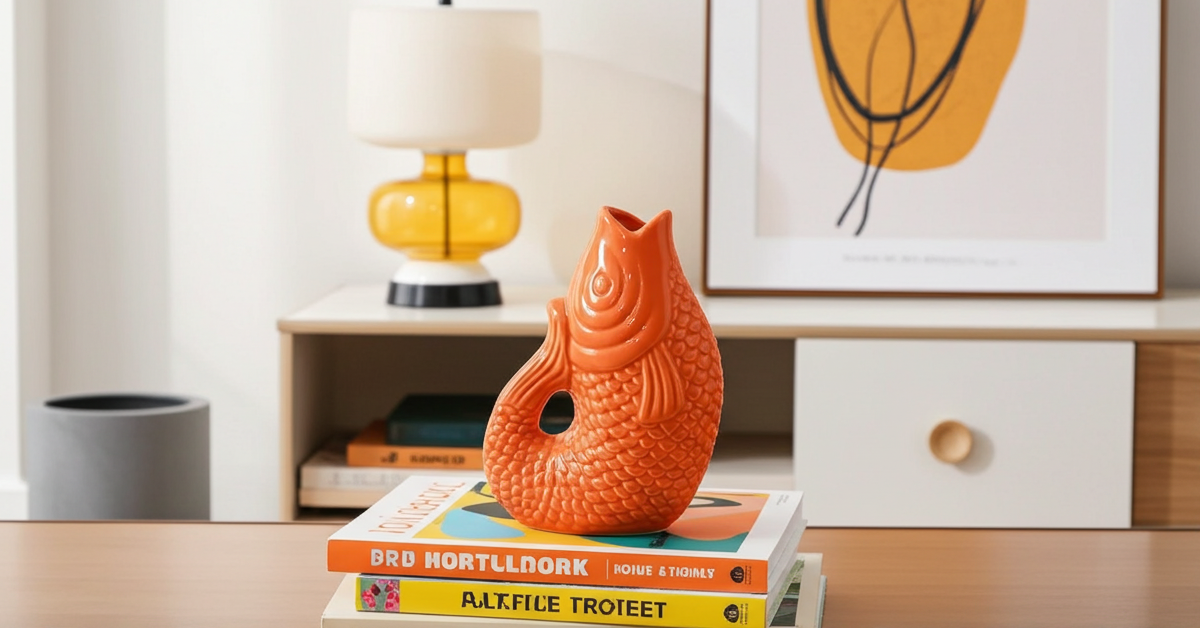Vase poisson orange - Déco Vintage