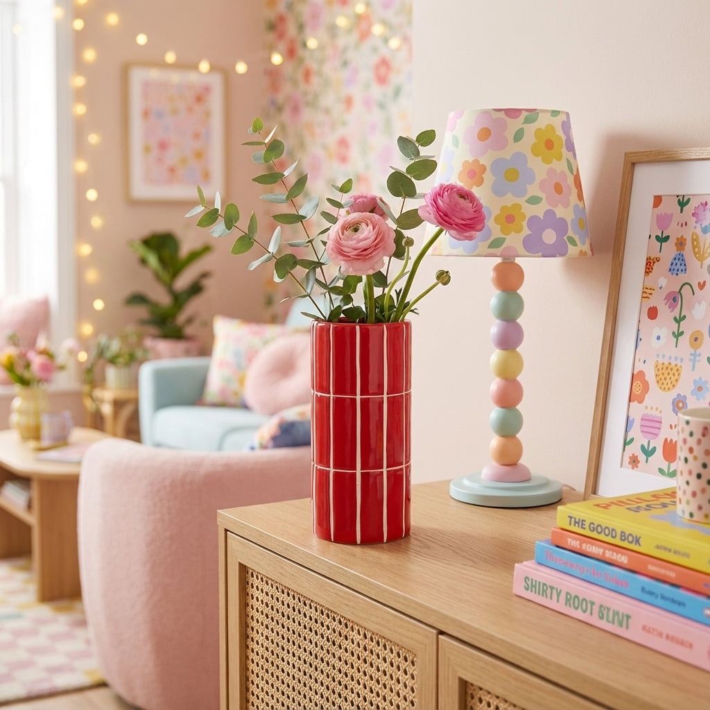 Vase carrelage rouge – Vibes 70’s