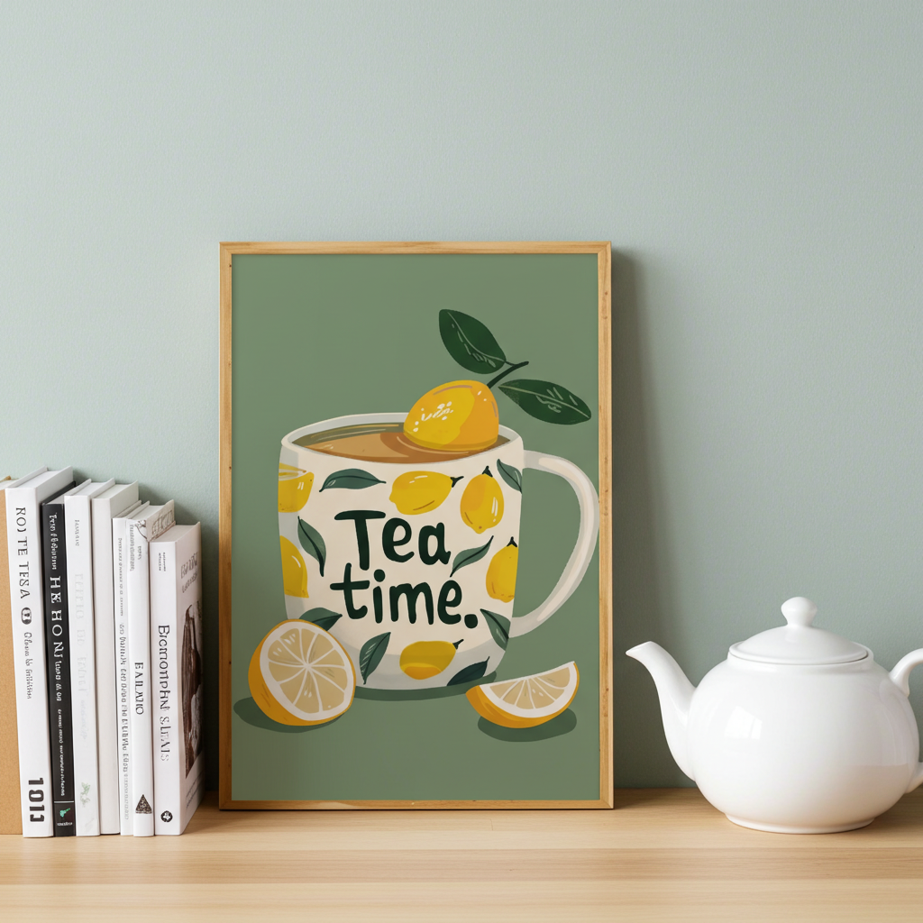 Affiche “Tea Time” – L’heure du citron chic