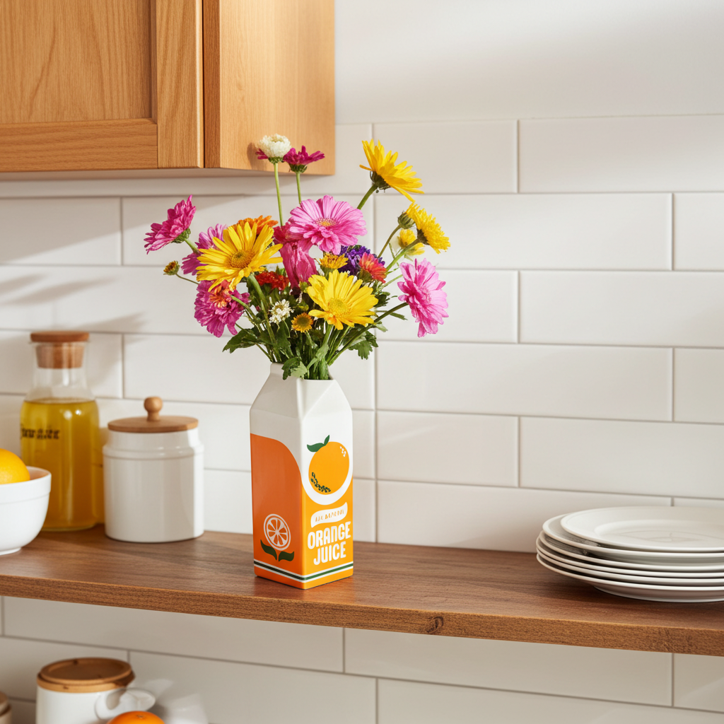 Vase "Jus D'Oange" – Le Twist Vitaminé qui Réveille ta Déco