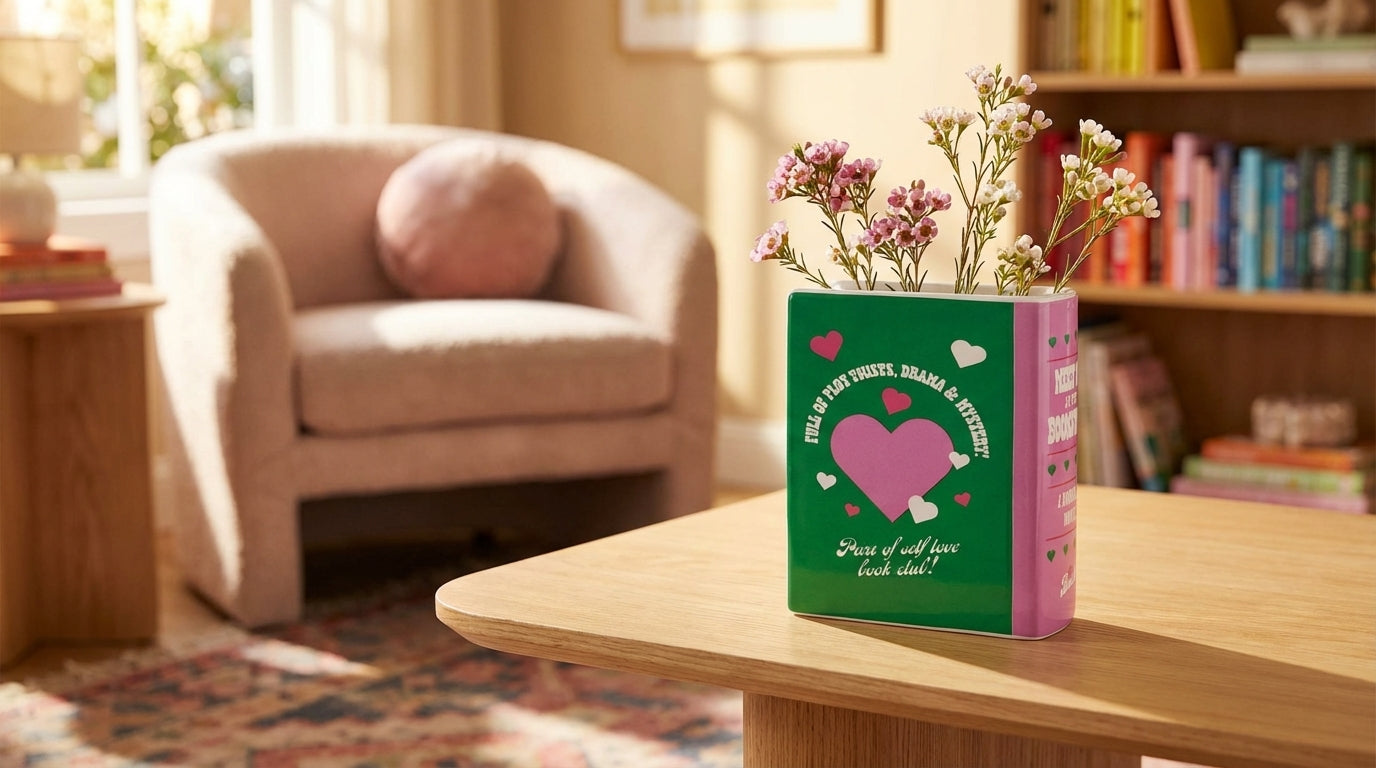 Vase Livre “Meet Me at the Bookstore” – Déco Fun & Romantique