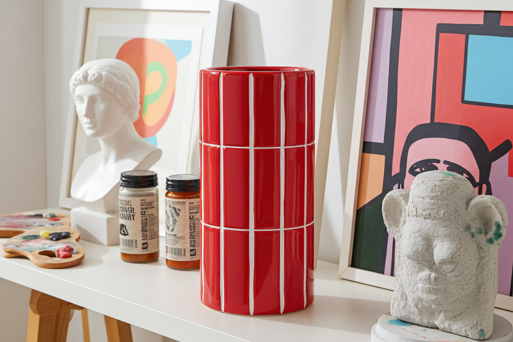 Vase carrelage rouge – Vibes 70’s
