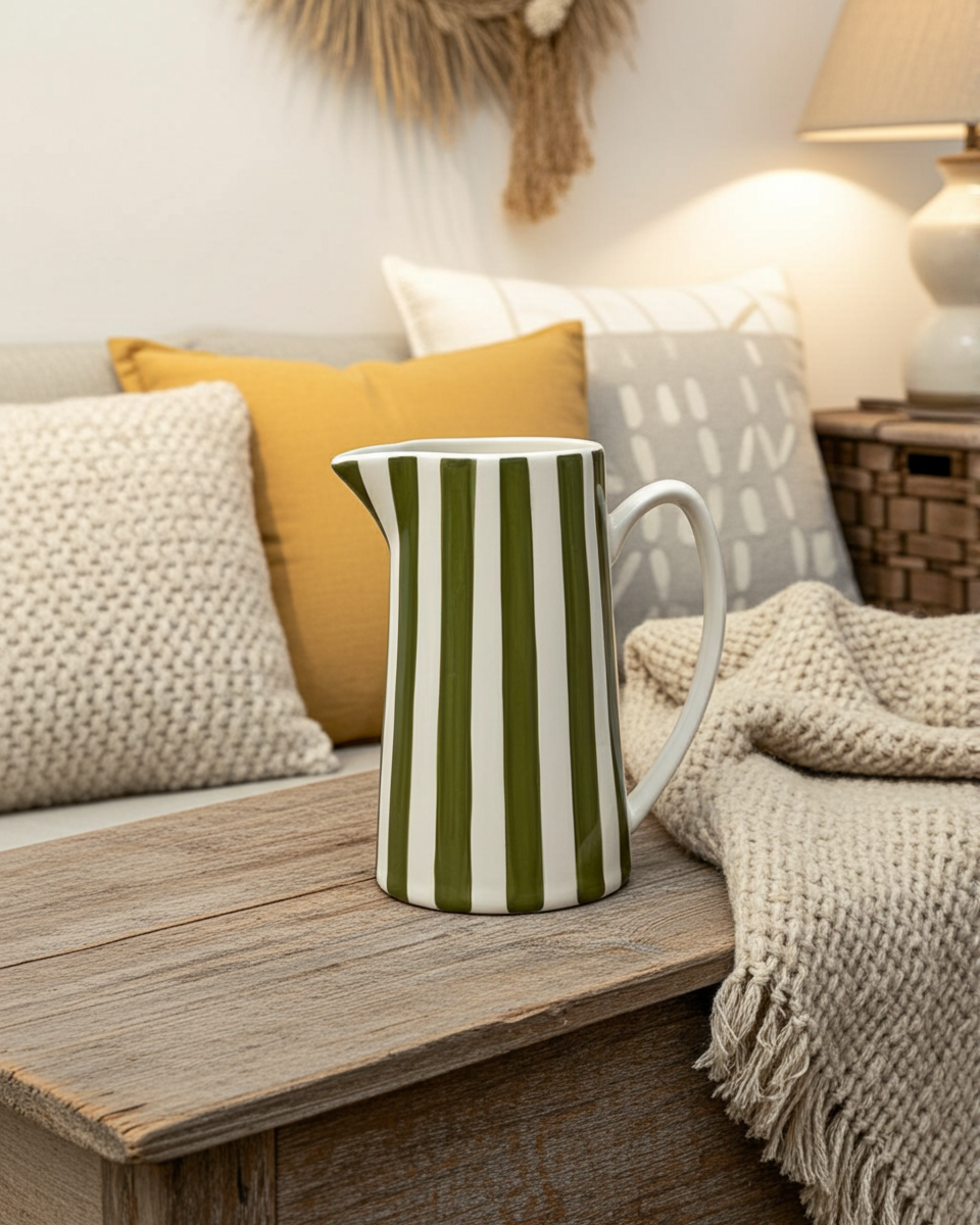 Carafe rayée kaki – Le pichet qui fait la belle rayure