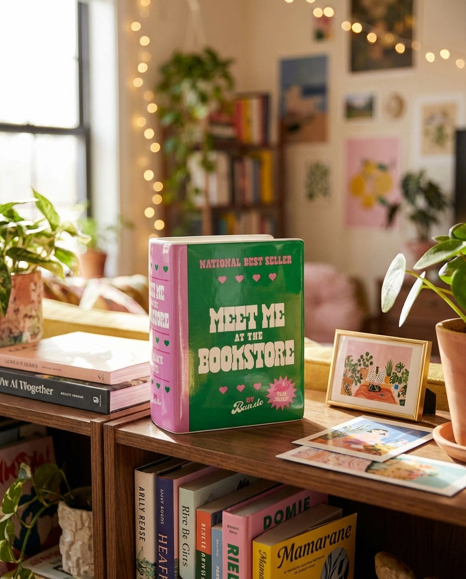 Vase Livre “Meet Me at the Bookstore” – Déco Fun & Romantique