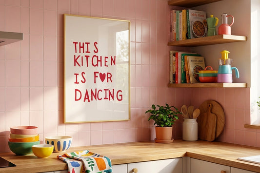 Affiche "This Kitchen is for Dancing" – Ambiance festive