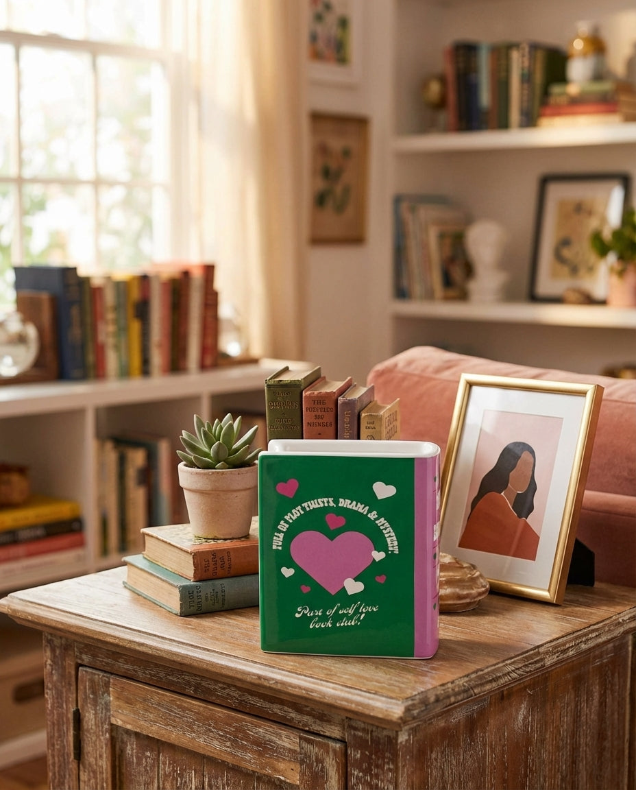 Vase Livre “Meet Me at the Bookstore” – Déco Fun & Romantique