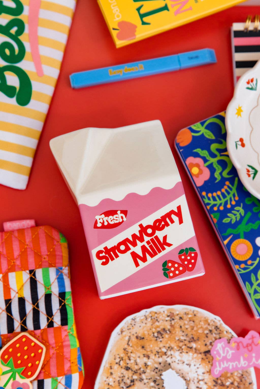 vase brique de lait rose