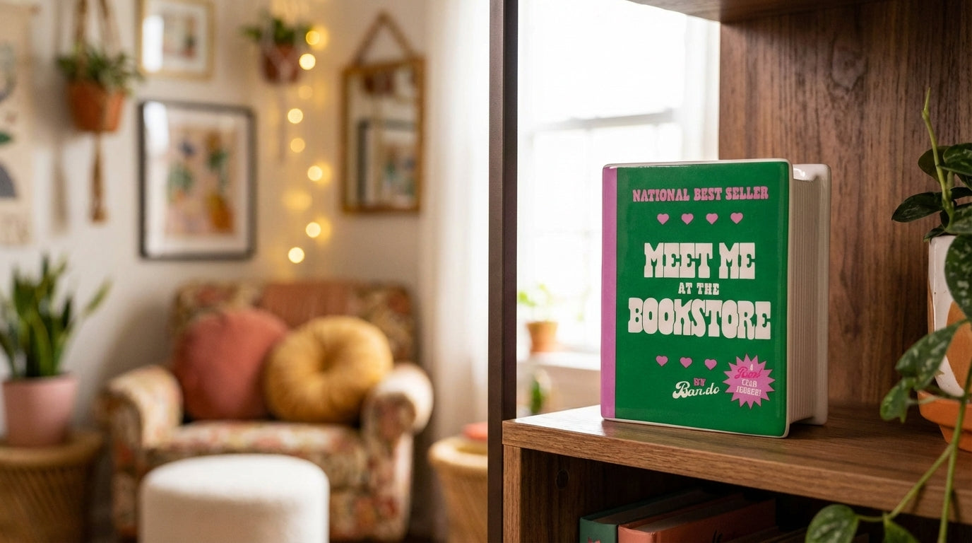 Vase Livre “Meet Me at the Bookstore” – Déco Fun & Romantique