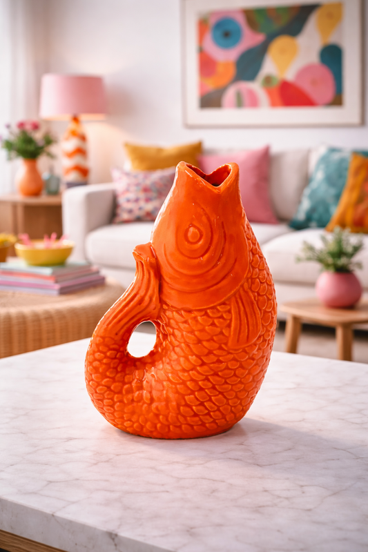 Vase poisson orange - Déco Vintage